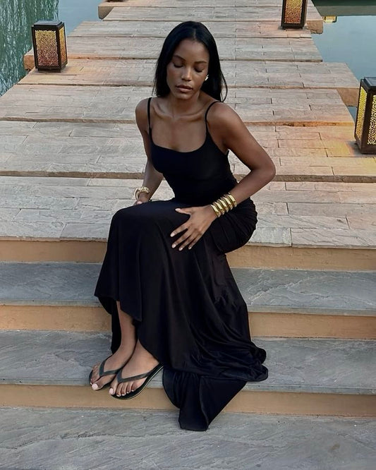 Black Long Party Dress Prom Dress New Arrive Simple Evening Dress   fg8029