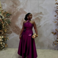 Purple Maxi dress Sleeveless Evening Prom Dress   fg7585