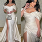 Vintage long satin pleated dress for women, elegant evening dress     fg7491