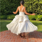 A Line White Sexy Evening Dress Ankle Length Prom Dresses   fg7567