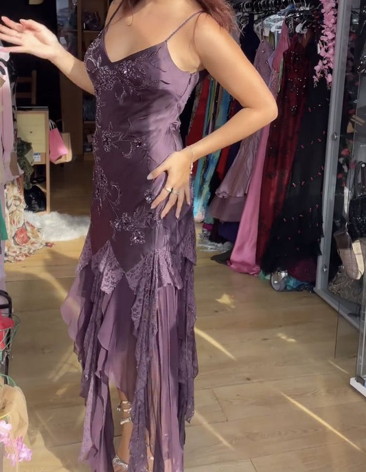 Nouvelle robe de bal à bretelles spaghetti et ourlet irrégulier fg7101