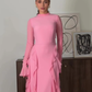 Robe longue décontractée en mousseline à volants pour femme, tenue de soirée fg7442