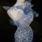 Blue Mermaid Sparkle Prom Party Dress Luxurious Evening Dress fg8670
