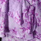 Strapless Lavender Floral Print Chiffon Tiered Evening Dress with Corset Bodice fg8941
