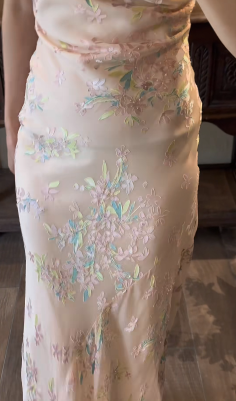 Buntes Meerjungfrau-Partykleid mit Pailletten und langen Abschlusskleidern fg8362