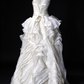 Strapless Sweetheart Ruffled Organza Ball Gown Wedding Dress with Beaded Bodice fg8943