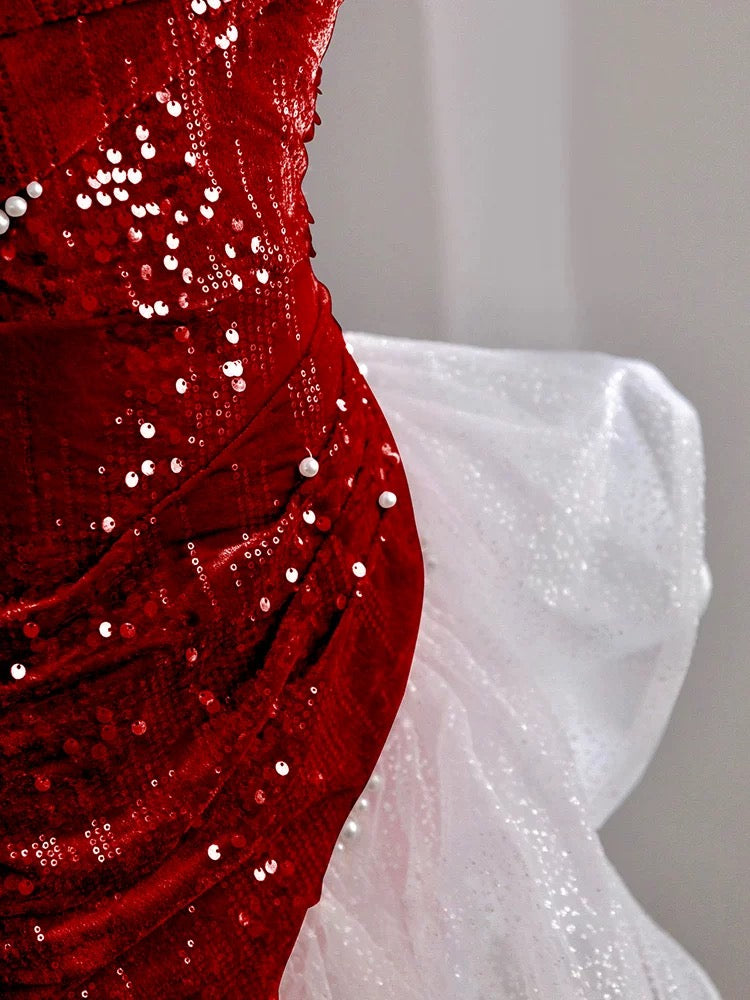 Mermaid Off the Shoulder Prom Gown with Sequins, Sparkly Formal Dresses      fg5081
