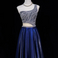 One Shoulder Royal Blue Prom Party Dress Beads Evening Gowns  fg8595