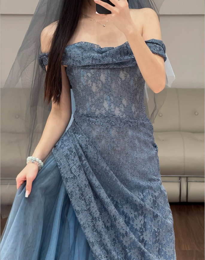 Robe de soirée longue sirène colorée à paillettes, tenue de remise de diplôme fg8362