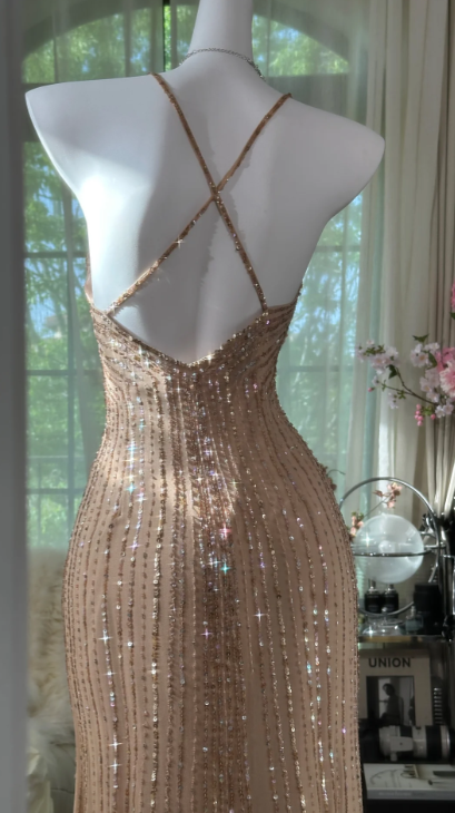 Robe de soirée longue sirène colorée à paillettes, tenue de remise de diplôme fg8362