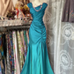 Mermaid Pleats Vintage Prom Dress Long Evening Dress   fg8039