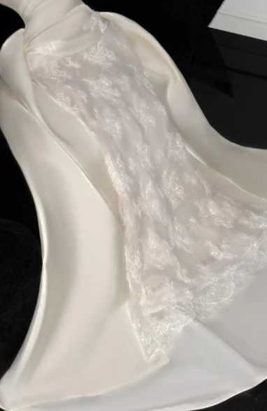 Mermaid Off The Shoulder Satin Lace wedding  Dress,Formal Evening Dress  fg8495