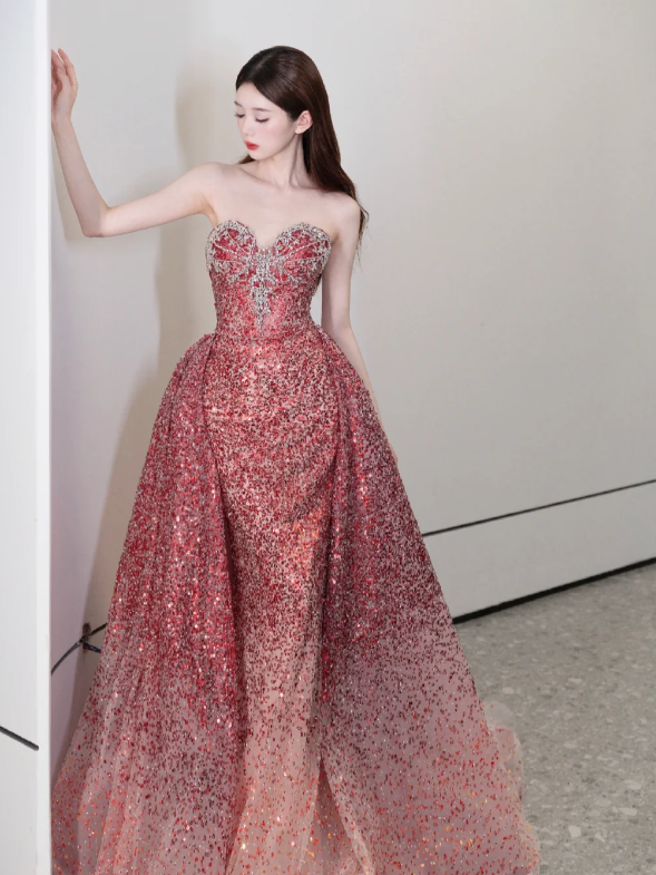 Buntes Meerjungfrau-Partykleid mit Pailletten und langen Abschlusskleidern fg8362