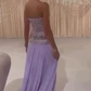 Lila trägerloses langes Ballkleid Partykleid 20. Geburtstag Outfits fg8343