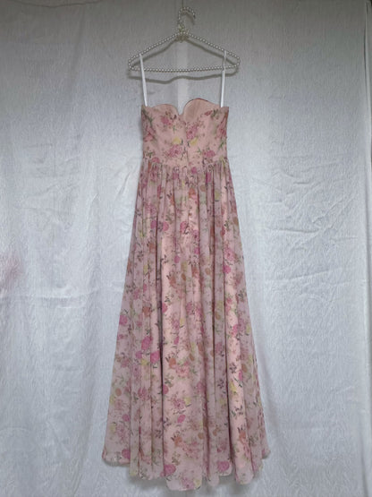 Chiffon Flora Prom Party Dress Sweetheart Neck Evening Dress  fg8752