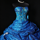 Strapless Corset Sparkly Tulle Ball Gown with Floral Embroidery & Bows fg8948