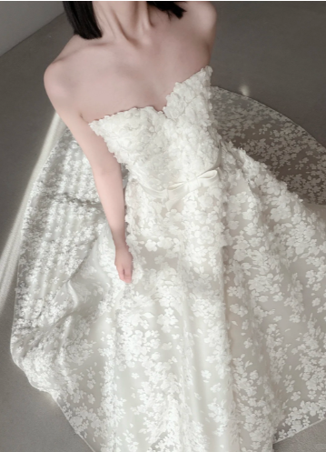 Sweetheart Neck Flower Lace Wedding Dress Elegant Wedding Gowns  fg8694