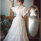 Robe de mariée trapèze à épaules dénudées et dentelle, robe princesse fg7295