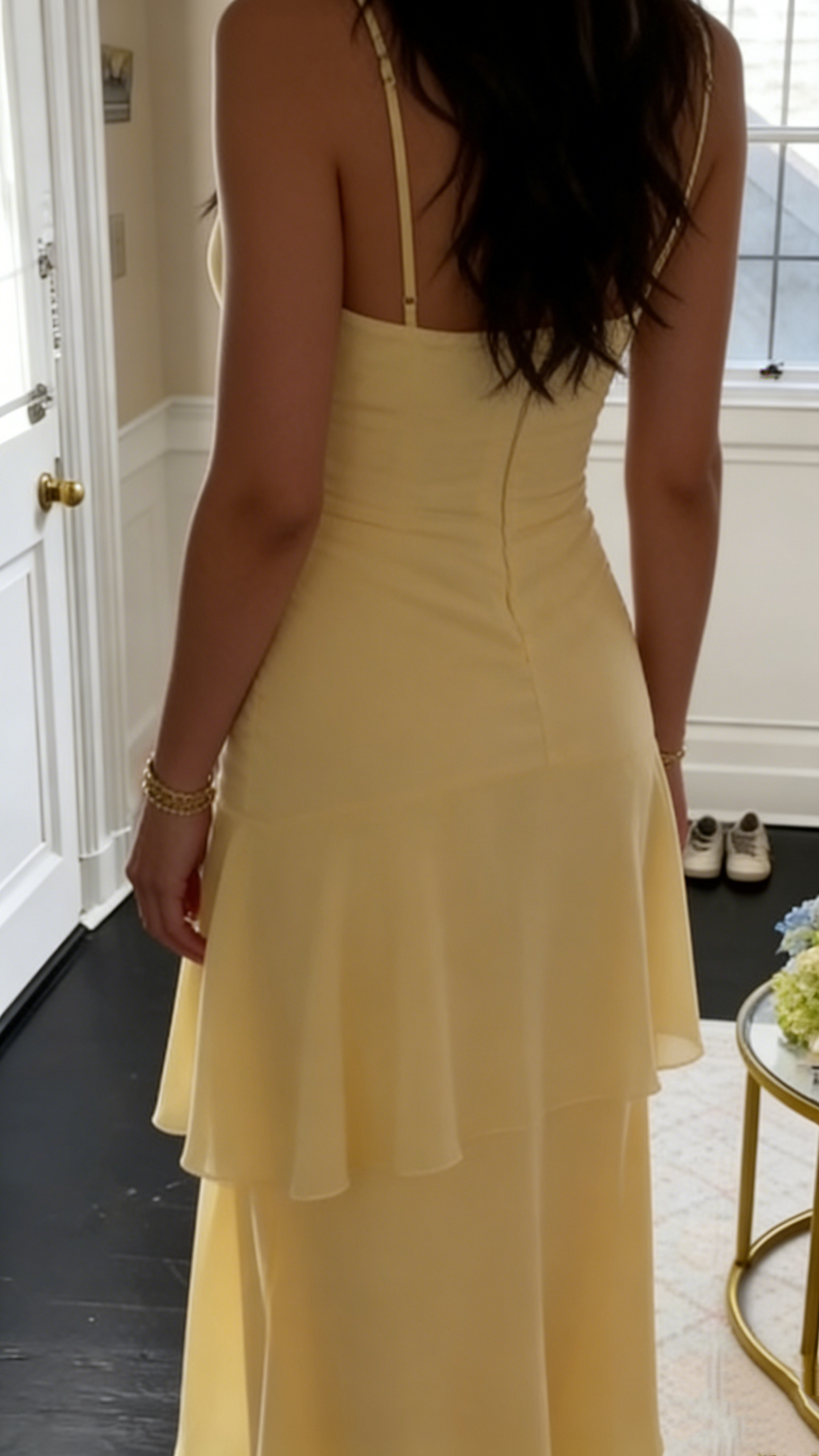 Yellow Fashion Long Prom Dress Evening Party Dresses  fg7739
