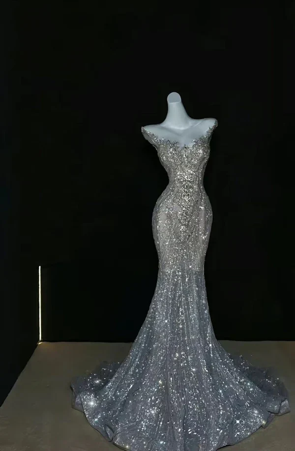 Robe de soirée longue sirène colorée à paillettes, tenue de remise de diplôme fg8362