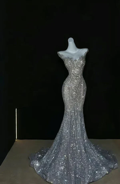 Robe de soirée longue sirène colorée à paillettes, tenue de remise de diplôme fg8362