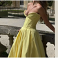 Robe longue plissée sans bretelles pour femme, simple, tendance, sexy, sans manches, coupe trapèze, robe de soirée, fg6847
