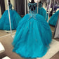 Blue 15 Years Ball Gown Quinceanera Dress         fg4345