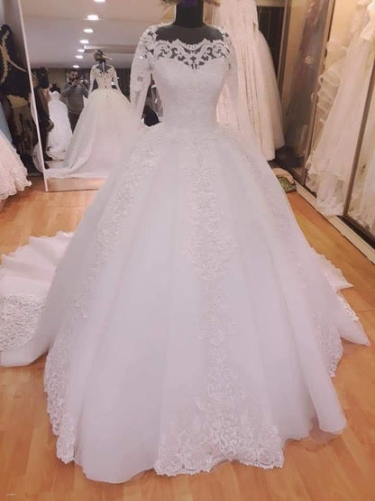 A Line Lace Wedding Dresses Poofy Dress fg4879 formalgowns A Line Lace Wedding Dresses Poofy Dress fg4879 formalgowns
