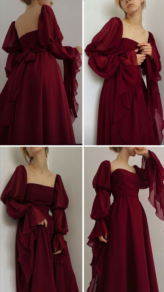 Beautiful Vintage Romantic A-line Burgundy Prom Dress Evening Dress fg formalgowns Beautiful Vintage Romantic A-line Burgundy Prom Dress Evening Dress fg formalgowns