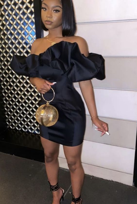 Black Satin Short Prom Dresses, Cute Homecoming Dresses fg5265 formalgowns Black Satin Short Prom Dresses, Cute Homecoming Dresses fg5265 formalgowns