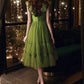 Green V Neck Tulle Short Prom Dress Party Dress     fg4464