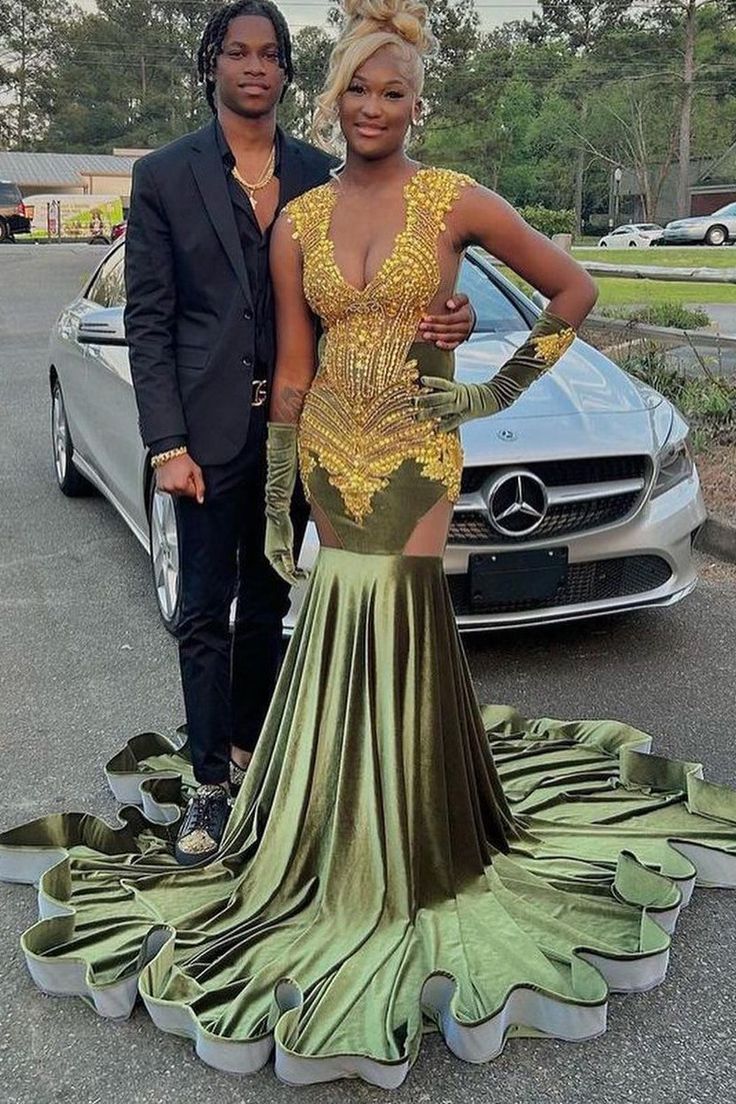 Luxurous Mermaid Deep V Neck Dark Green Velvet Prom Dresses fg4996 formalgowns Luxurous Mermaid Deep V Neck Dark Green Velvet Prom Dresses fg4996 formalgowns