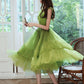 Green V Neck Tulle Short Prom Dress Party Dress     fg4464