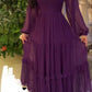 Elegant Formal Purple Evening Dress Polka Dots Prom Gown     fg4401