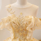 YELLOW BALL GOWN BEADED SWEET 16 DRESS, YELLOW LONG PROM DRESS FORMAL DRESS      fg5012