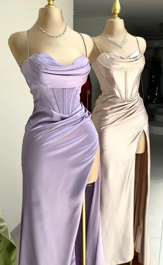 Lilac Long Prom Dresses Party Evening Gowns    fg4836