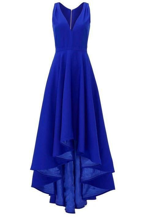 Royal Blue Hi Low Prom Dress     fg5029
