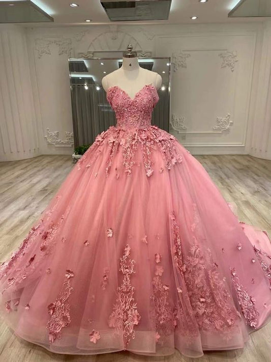 Quinceanera Dresses With Applique Girls Sweet 15 Birthday Party Ball Gown Dress     fg4450