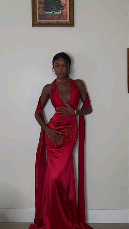 Sexy Mermaid Red V neckline Prom Dress 22th Birthday Outfits fg5185 – formalgowns Sexy Mermaid Red V neckline Prom Dress 22th Birthday Outfits fg5185 – formalgowns