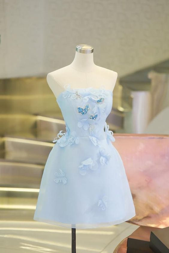 Blue Homecoming Dress, Blue Short Prom Dress fg5024 – formalgowns