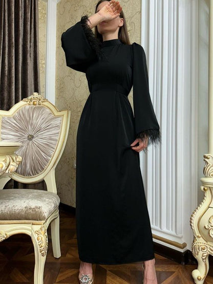 Elegant Black Prom Dresses A Line Ankle Length Party Gown for Women fg formalgowns Elegant Black Prom Dresses A Line Ankle Length Party Gown for Women fg formalgowns