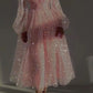 Women's Evening Dress V-Neck Puff Long Sleeve Female Dresses New Party Club Shining Dress   fg4560