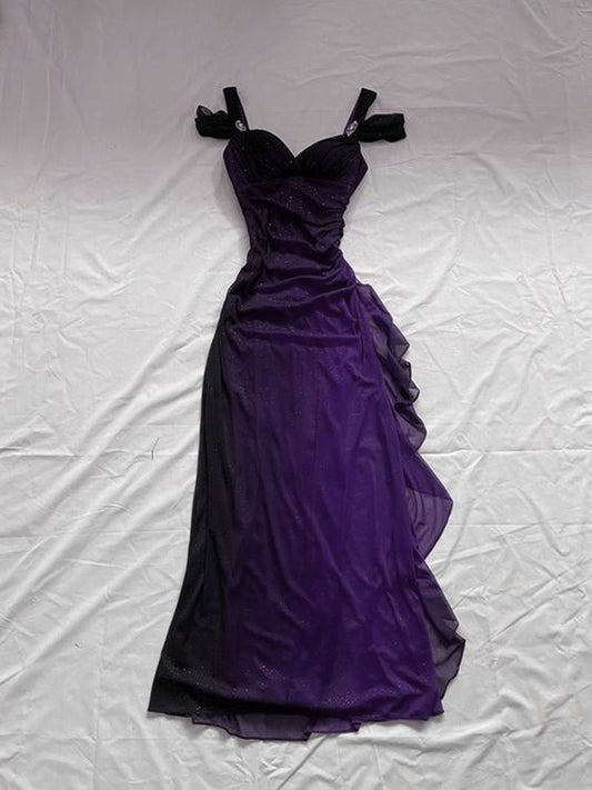Magnifique robe de soirée longue à épaules dénudées et décolleté en cœur, robe de bal trapèze fg4731
