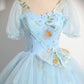 Tulle Floor Length Prom Dress, Beautiful Short Sleeve Evening Party Dress      fg5070