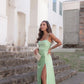 Simple Spaghetti Straps Long Prom Dress With Split,Fashion Party Dress      fg4641