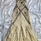 Sparkly Mermaid Sleeveless Straps Champagne Long Prom Dress     fg5058