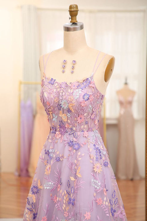Cap Sleeve A-line Lace Tulle Long Backless Prom Dress Split Evening Dress OP312