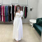 Robe de bal blanche, robe longue pour occasions spéciales fg4633