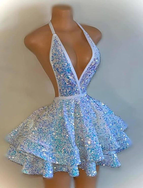 Sparkly Prom Dresses Short, Glitter Sequin Prom Dresses, 2025 Fashion