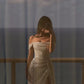 Off Shoulder White Sequin Side Slit Long Evening Prom Dresses, Sequin Wedding Dresses      fg4934